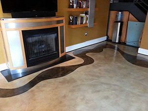 Concrete floor living room
