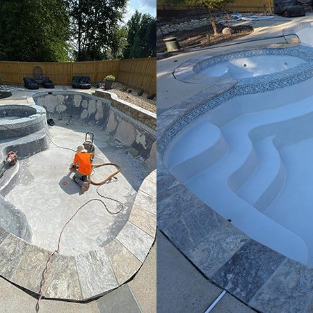before and after spa finish