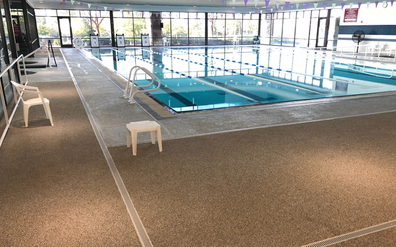 SunPlay indoor pool deck safety surface Washington DC