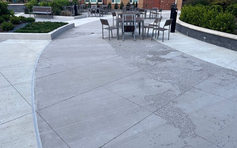 winter salt damage on concrete