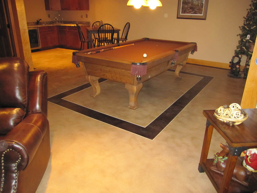 Decorative concrete floor in residence