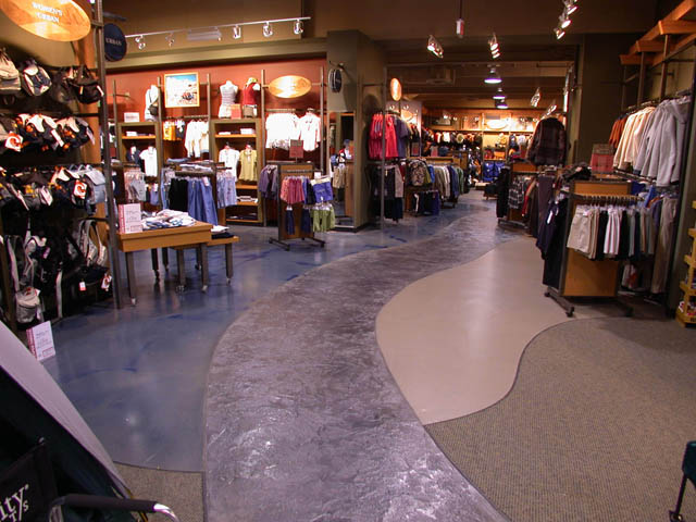 Stamped concrete path in Store