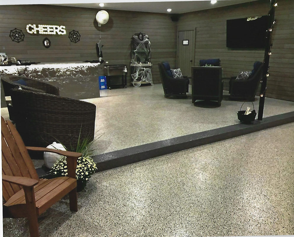 Epoxy Color Flake Floors in a home