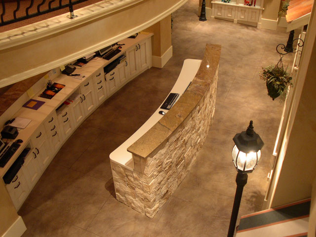 Stamped concrete overlay in Spa