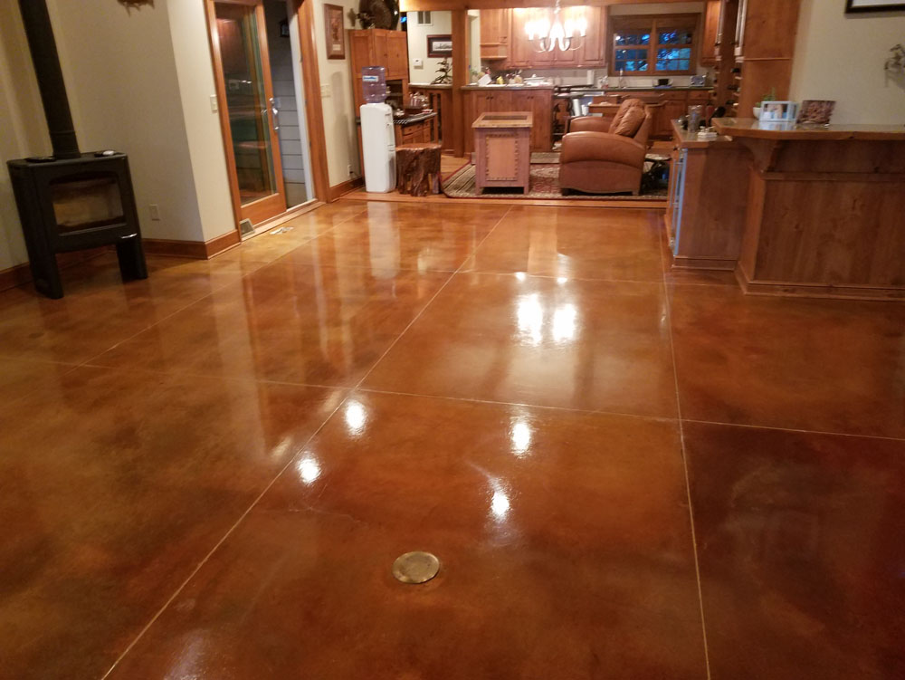 Water based dye stain in basement