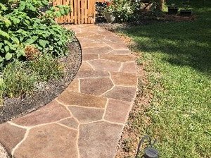 stamped concrete walkway