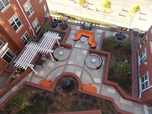 apartment complex patio